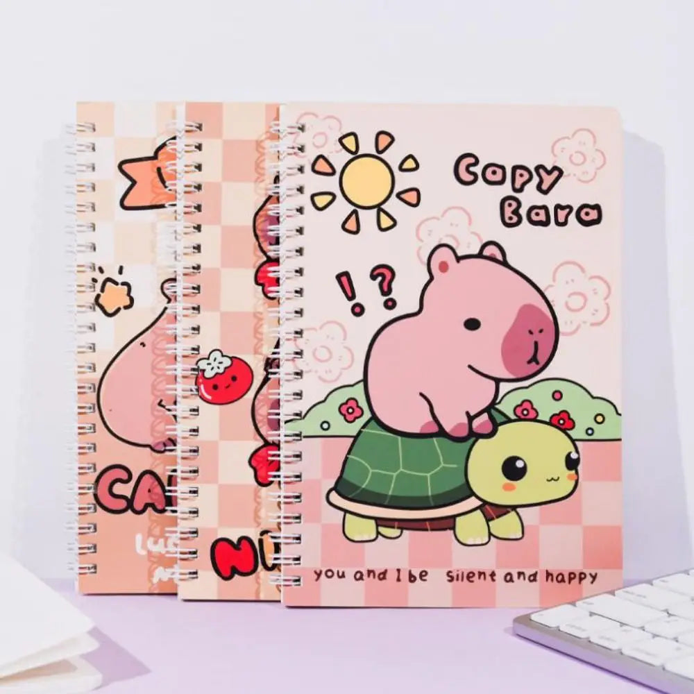 Notepad A5 Capybara Notebook Capybara Daily Notes Coil Notebook Kawaii Line Inner Pages Small Notepad School Office Supplies