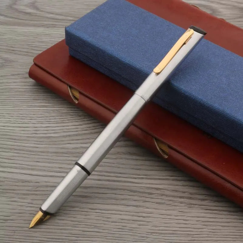HERO 66 Fountain Pen Stainless steel  Ink Pens Retro finance Converter Filler Business Office School Supplies Golden