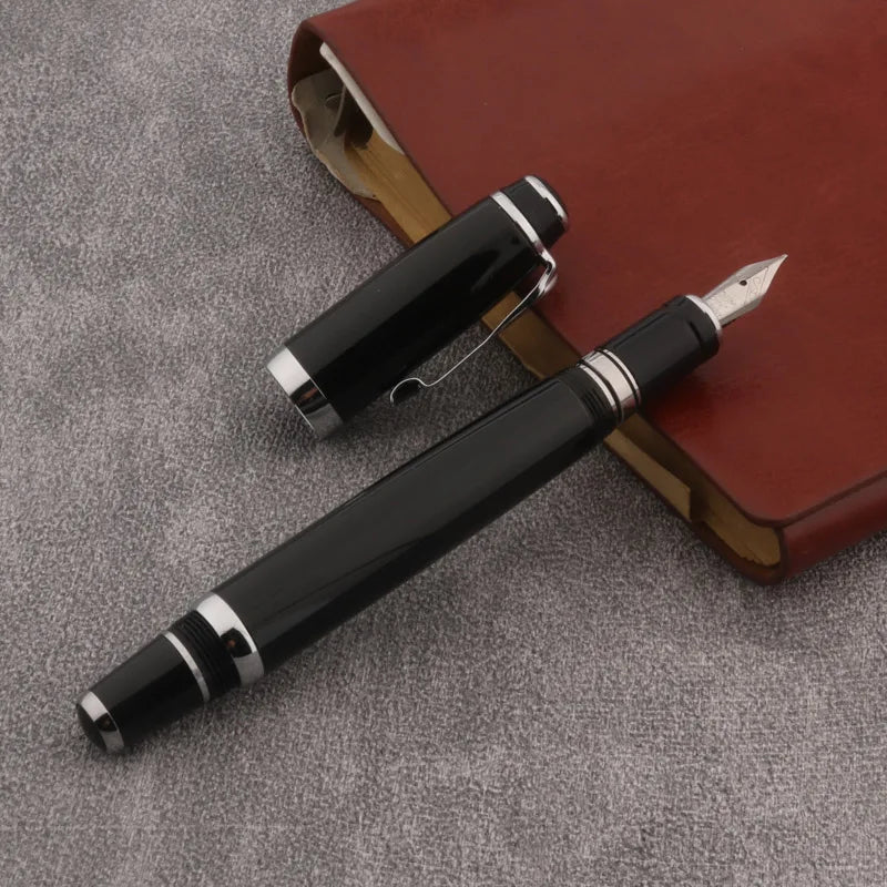 1pc Metal 313 Fountain Pen Black Spin Art M Nib Business Office School Supplies Writing Ink pen