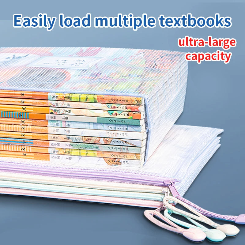 30/10pcs Mesh Zipper Bag Jigsaw Bag Zipper Bag For Organizing Classroom Organization Plastic Zipper Bag 5 Color A4/A5 Size Board