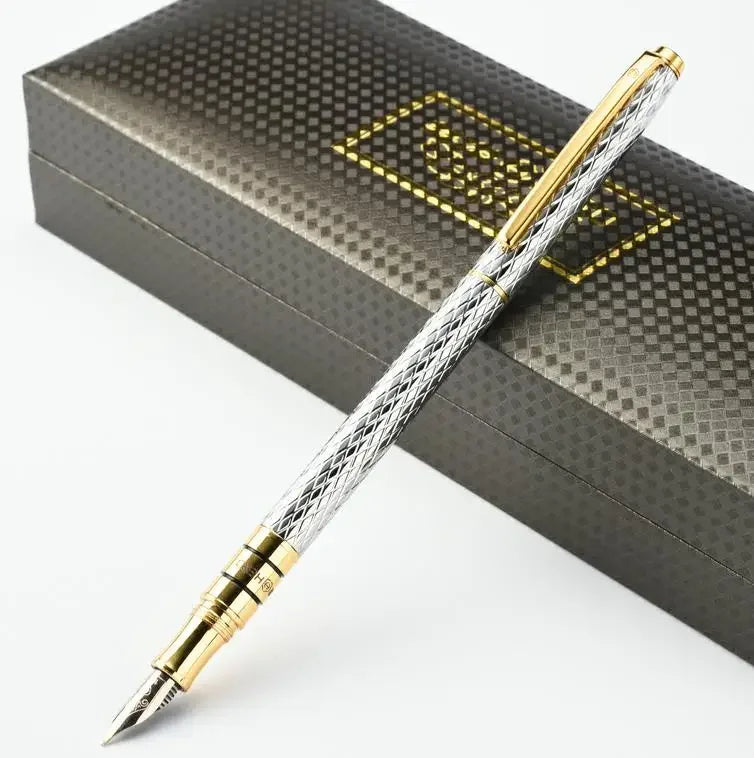Original Hero 703 High Quality Luxury 10K Gold Fountain Pen Ink Pen 0.5mm Full Metal